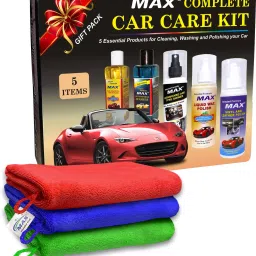 Complete car Care Kit of 5 items of 200 ml Each, Microfiber Cloth - 3 Pc Combo-image-3