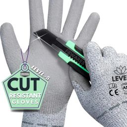 Level 5 Cut Resistant Gloves for Kitchen, Cutting Vegetables /Cut-proof Safety Polyester Safety Gloves-12