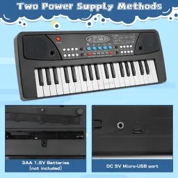 zuurvi 37 Keys Musical Keyboard Piano for Kids | Direct DC Power Input | Tones & Record image 4