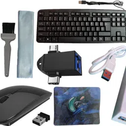 ANJO USB Keyboard-Wireless Mouse-Pad-2.0 Hub-3 in 1 Cleaning Kit-OTG Micro & C 2 in 1 Combo Set Designed for Gaming-image-17