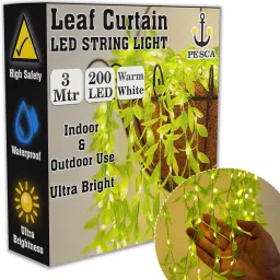 200 LEDs 3 m Yellow Steady, Flickering Leaf Rice Lights-12