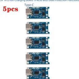 robo ocean Charging Module (TP4056) Type C [Pack of 5] 1A Li-Ion With Current Protection Electronic Components Electronic Hobby Kit image 2