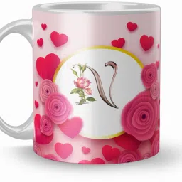 Letter N Alphabet Gift For Sister Birthday 320Ml Multicolor (Mug2323) Ceramic Coffee Mug-image-83