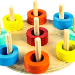 Wooden Ring Sorter|Sorting and Stacking Toy|Color recognition|Educational toys-19