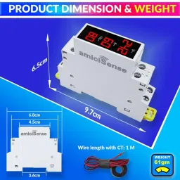 amicisense 3 in 1 Voltage, Current, Frequency Display, 80~500 VAC|100A Digital Voltage Tester image 5