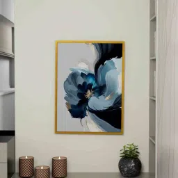 art street Flowers Multicolour Engineered Wood Framed Canvas Wall Painting-picture-19