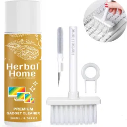 Herbal Home Gadget Cleaner Spray 200 Ml + 1 Multi-Purpose Cleaning Brush for Computers, Gaming, Mobiles-84