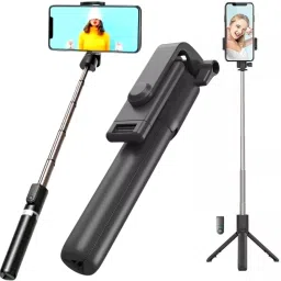 GADGETSWEAR Wireless Selfie Stick with Tripod Stand, Mobile Tripod stand with LED Light Tripod Kit-17