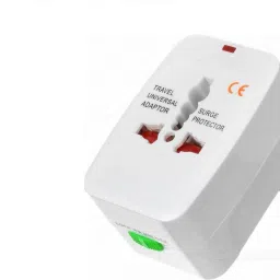 mute Universal All in One World Travel Power Adapter Surge Protector Charger Plug AU UK US EU Plug Worldwide Adaptor (White) Combo Set-image-55