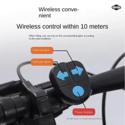 dark horse Bicycle 5 Mode 1200 mAh, Wireless Remote Control Turn Signal, 120db Horn, LED Rear Break Light image 3
