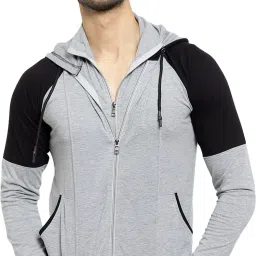 Men Full Sleeve Color Block Hooded Sweatshirt-image-58