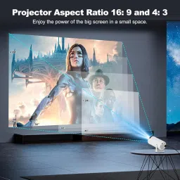 Punnkk HY300 Pro Smart,4K HD Wifi6 BT5, Android12, 180Degree Rotation Auto Keystone (4500 lm / 1 Speaker / Wireless / Remote Controller) Portable Projector image 2