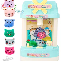 Claw Machine with 6 Mini Plush Animals for Kids Claw Automatic Clip Doll Toy-image-60