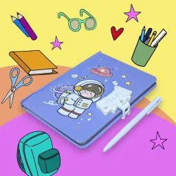 technochitra Space Astronaut Printed Secret Password Lock Diary with Pen A5 Notebook Rules 80 Pages image 3