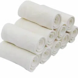 Pack of 10 Wetfree Reusable Washable Adjustable Cotton Diaper Nappy Inserts for Baby Cloth Diapers, 5 Layer microfiber Inserts Liners Natures Cloth Diaper Liner For Babies of Ages 0 to 2 years - M - L (10 Pieces)-8