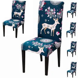 Polyester Printed Chair Cover Stretch Removable Chair Cover-Pack Of 6 Polyester Printed Chair Cover Stretch Removable Chair Cover-Pack Of 6 Sofa Fabric-37