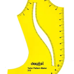 bharatss Tailor's Pattern Maker , Yellow French Curve and Arm Hole Curve Scale 3 pcs Drafting Kit image 3