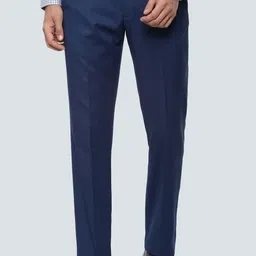 louis philippe Men Slim Fit Dark Blue Viscose Rayon Trousers-picture-41