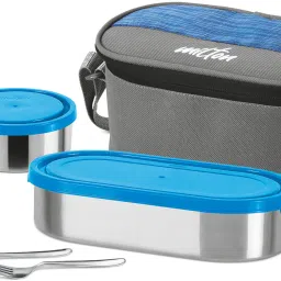 Master Lunch Max (3 Containers,1 x 675 ml , 2 X 280 ml each) With Jacket, Blue 3 Containers Lunch Box-6