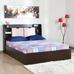 nilkamal Riva King Size Bed in New Wenge Finish with Box Storage-picture-0