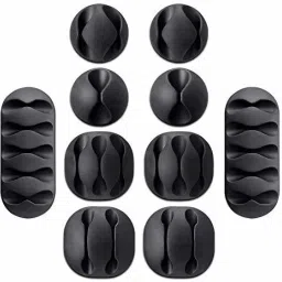 kamcon Cable Clips,Self Adhesive for Your Wires, Charging and Mouse Cord (Color: Black) In The Ear Headphone Cushion-image-3