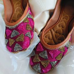 White embroidered mojari for women with beads embellishment Casuals For Women-image-64