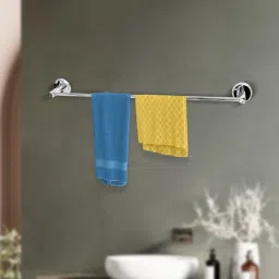 Aspire SS Towel Rod | Premium Towel Holder for Bathroom/Kitchen | Silver Chrome 24 inch 1 Bar Towel Rod-image-10
