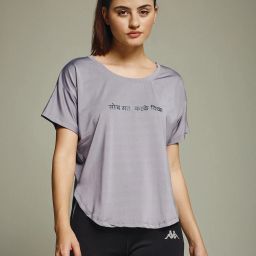 Women Graphic Print Crew Neck Polyester Purple T-Shirt-image-61