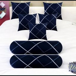 5 Cushion 2 Bolster Microfibre Geometric Bolster Pack of 7-image-69