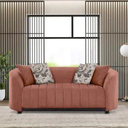 casacraft from pepperfry Mystic Fabric 2 Seater Sofa in Rust Colour-picture-48