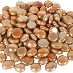 Golden Milky Glass Stones/Pebbles for Home & Garden Decor Regular Asymmetrical Fire Glass Pebbles-image-16