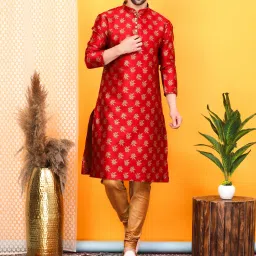 Men Jacquard Kurta Churidar Set-image-39