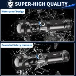 dazzel flex M983(ZOOMABLE METAL TORCH)5 Modes Flashlight, Super Bright LED Light 100W Torch Torch image 4