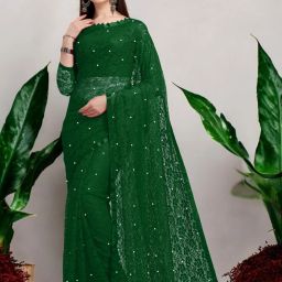 Printed Bollywood Brasso Saree-image-5