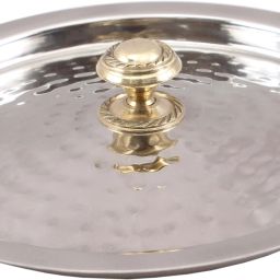 Steel Hammer Flat Brass Lid 16.5 cm Dia 6.5 inch Lid-29