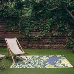 sapana carpet-mats Blue Floral Polyproylene 4 ft x 6 ft Machine Made Picnic Mat-picture-11