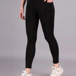 Solid Women Black Tights-image-10
