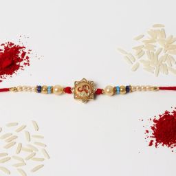 Thread Om Rakhi Mauli Thread Chawal Roli Pack, Rakhi Set-image-63