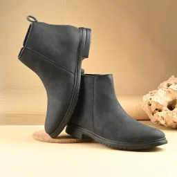 Men's Lightweight Black Chelsea Boots||Synthetic Leather Boots||Boots For Men Boots For Men-image-3