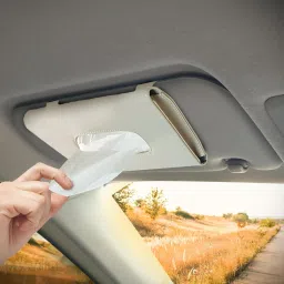 PU Leather Car Sun Visor Tissue Box | Travel Essential Vehicle Tissue Dispenser-image-25