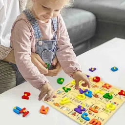 Learning Montessori Games Alphabet Number Educational Puzzles ABC Puzzle Board-19