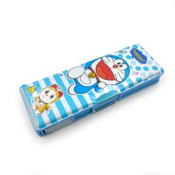 tishna Inbuilt Sharpener with LED Lamp Light & Dual Compartment, Magnetic Closure Type Doraemon Art Plastic Pencil Box image 2