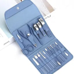 New 16 in 1 Professional Manicure Kit Nail Kit For Pedicure & Manicure (Blue)-image-90