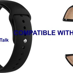 ACM WSM214B22BKBK2824 Pack of 2 Watch Strap Silicone & Leather 22mm for Dizo Watch D Talk Smartwatch (Black) Smart Watch Strap-image-8