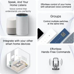 iotics Smart Touch Switch for 4 Lights & 1 Plug, Remote, Mobile App, Alexa, Google Home Smart Switch image 5