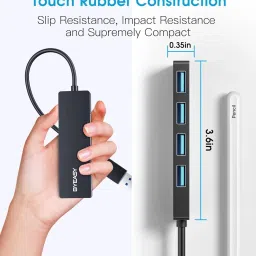 A1 Galaxy 4 Port USB 3.0 Ultra Slim Portable Data Hub Complatible for iMac Pro,MacBook Air Mac Mini/Pro, Surface Pro, Notebook PC, Laptop, USB Flash Drives, and Mobile HDD USB Hub image 3
