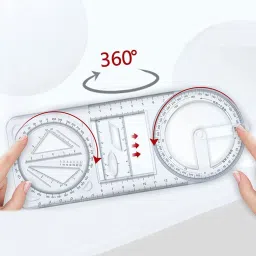 skyunion Geometric Ruler Multifunctional Student Math Ruler Ruler image 4