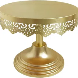 Gold Round Cake Stand | Golden Cake Stand | Metal Cake Stand Iron Cake Server-4