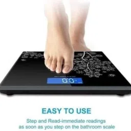 TCHF Thick Tempered Glass With LCD Display Digital Weighing Scale (Black) Weighing Scale image 5