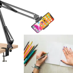 subton Overhead Tripod Camera Stand 360 Degree Mobile Holder Cell Phone Stand | Compatible With All Smartphones For Creating Cooking Webcam Sketch Product Review Education and Side Angle Videos Tripod, Monopod, Tripod Clamp, Tripod Bracket, Tripod Ball Head-16